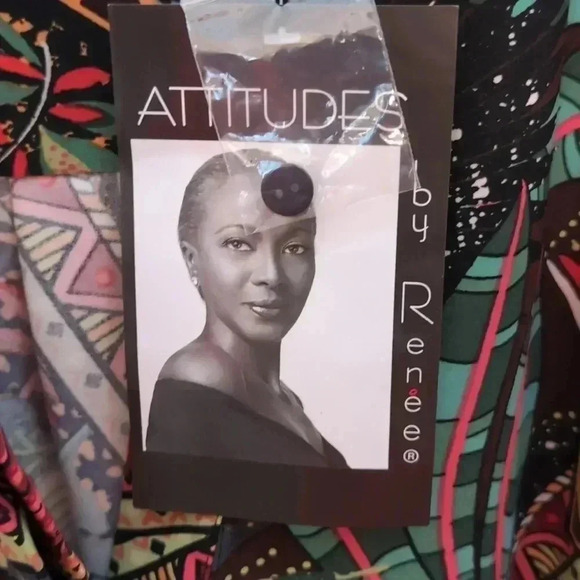 Attitudes by Renee Regular Global Illusions Printed Caftan Black Mosaic - Picture 8 of 10